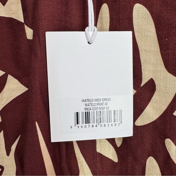 Runway The Label One Shoulder Maxi Dress Topical Print Brown Butter Yellow M NEW - Picture 8 of 12